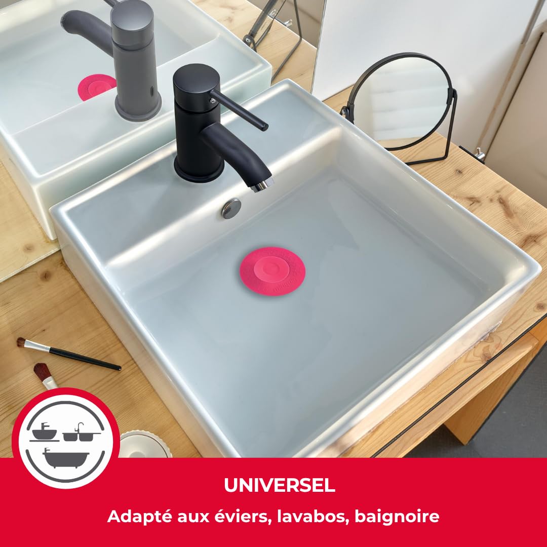 Wirquin 30722337 UPPY Universal 110mm plug with filter for basin, sink and bath