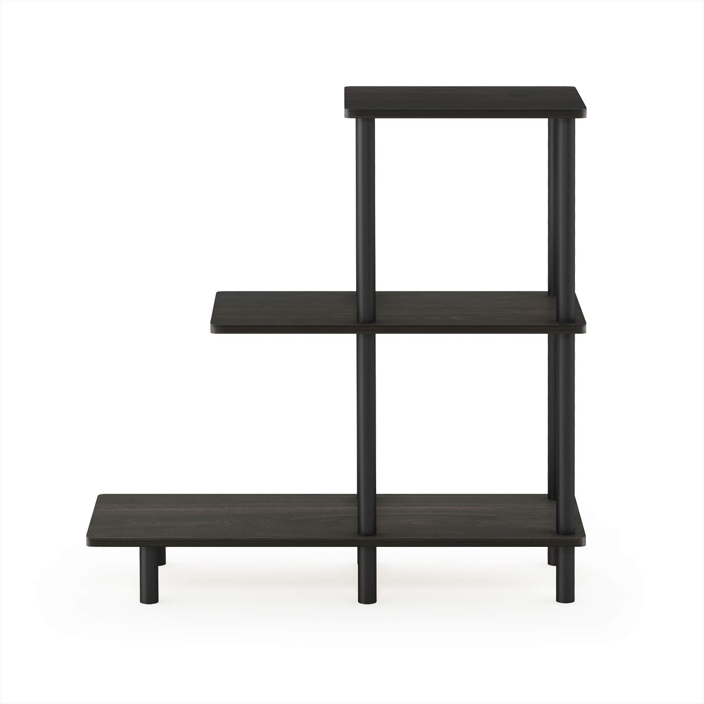 Furinno TURN-N-TUBE Side Table, 3-Tier Tall L-Shape End Table with Open Shelf, Tall Toolless Night Stand, Bedside Table, for Living Room, Bedroom