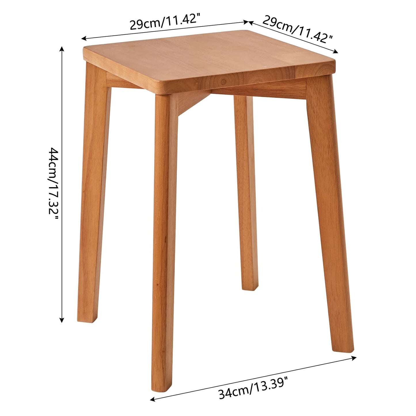 IBUYKE Square Wooden Stool, Stacking Stools, Wood Makeup Stool RF-1502
