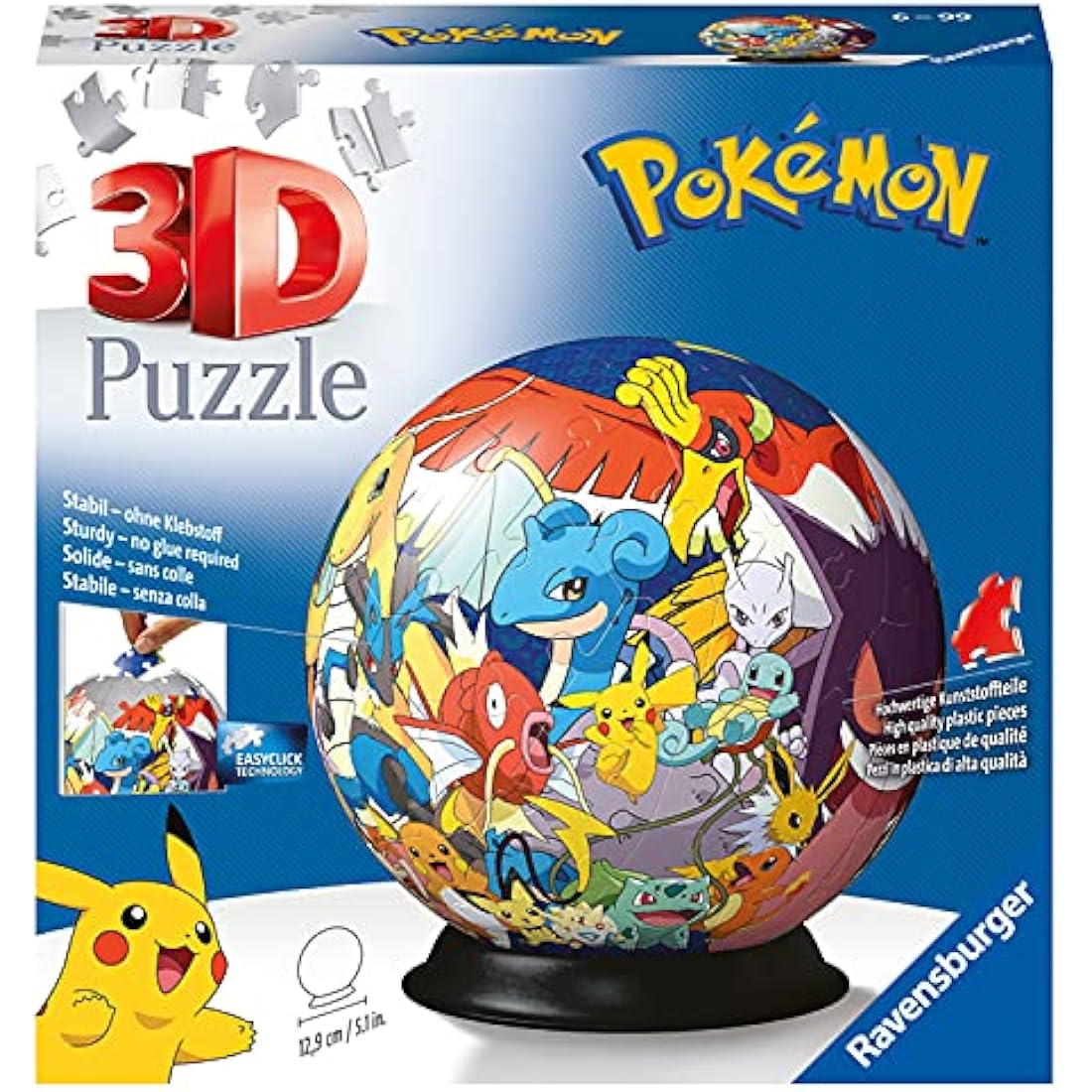 Ravensburger Pokemon 3D Jigsaw Puzzle Ball for Kids Age 6 Years Up - 72 Pieces - No Glue Required for Boys and Girls