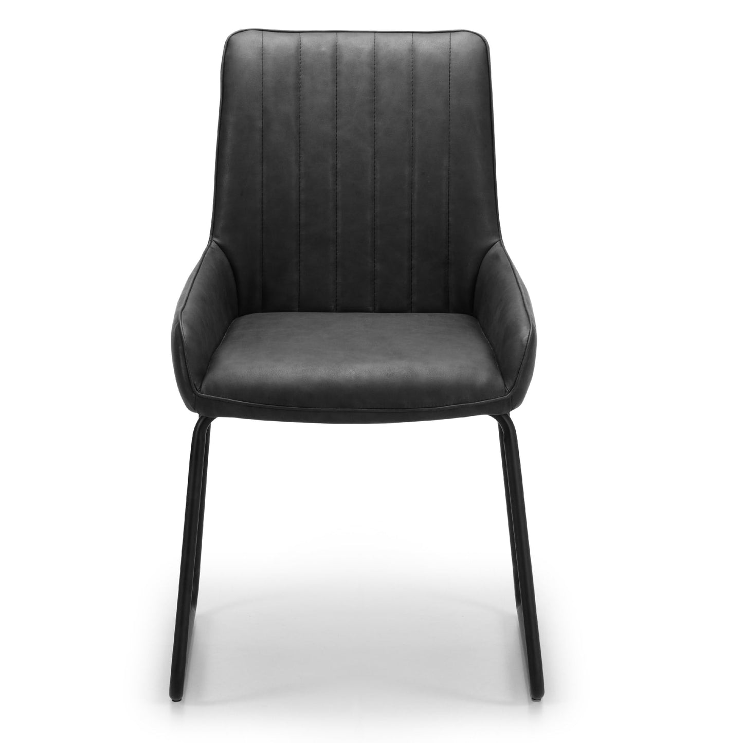 Julian Bowen Soho Dining Chairs, Set of 2, Faux Leather, Black - H86xW50cm