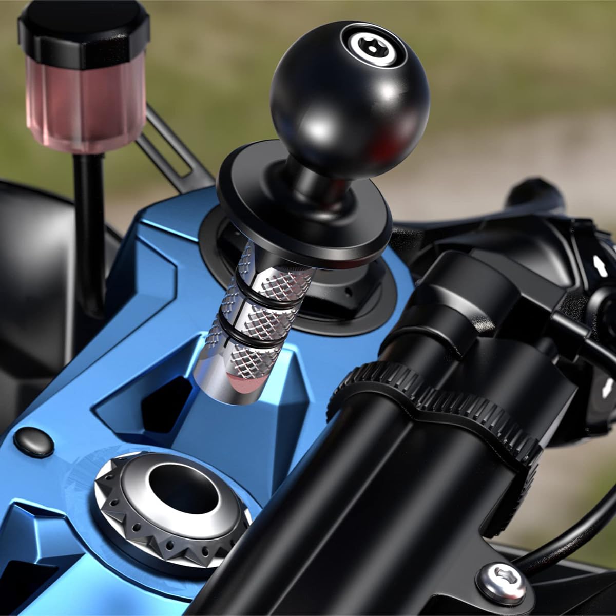 Namvo Metal Motorcycle Fo-Rk Stem Mount With 1" TPU Ball Suitable For Stem Holes With Diameters From 12mm To 25.4mm Compatible With RAM Mount B Size