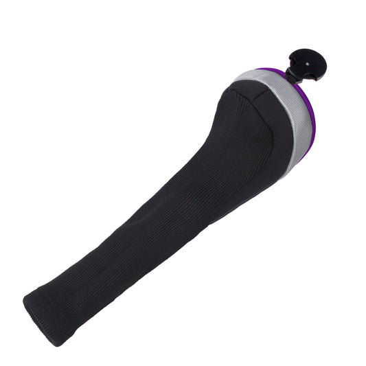 Andux 6pcs/Set Golf Club Head Covers Woods Driver Fairway Hybrid Set Long Neck (3 Hybrid + 3 Woods) Black/Purple