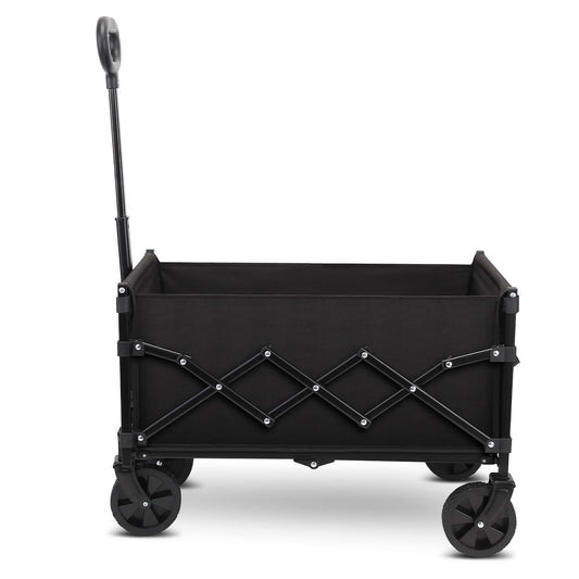 RYGEO Festival Trolley Foldable Utility Wagon Cart with Wheels and Telescopic Handle for Gardening, Camping, Shopping and Outdoor Sport