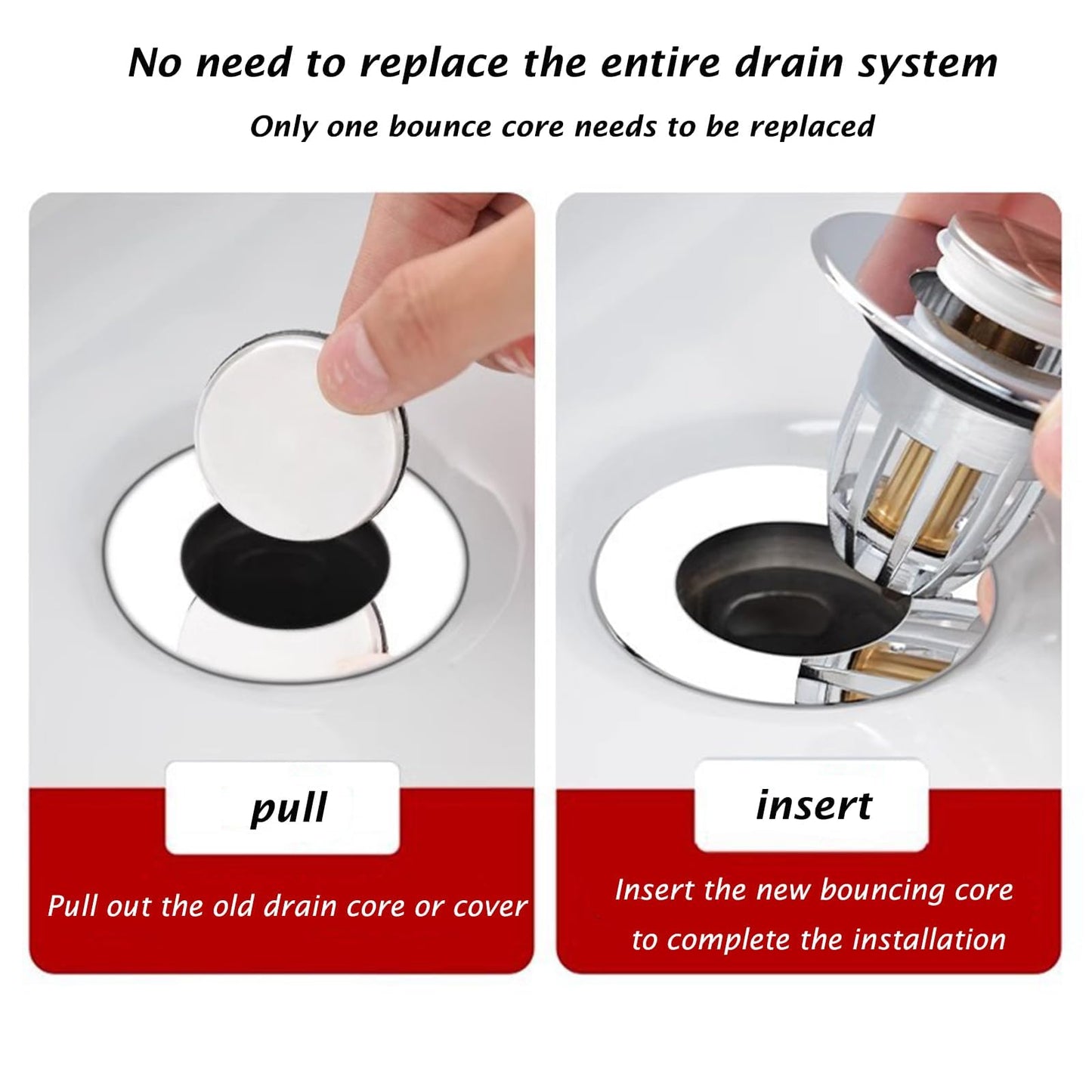 Basin Plug, Easy To Use Sink Plug Replacement, Good Sealing Performance Bullet style Sink Plug Replacement, Suitable For Kitchen And Bathroom, Bath