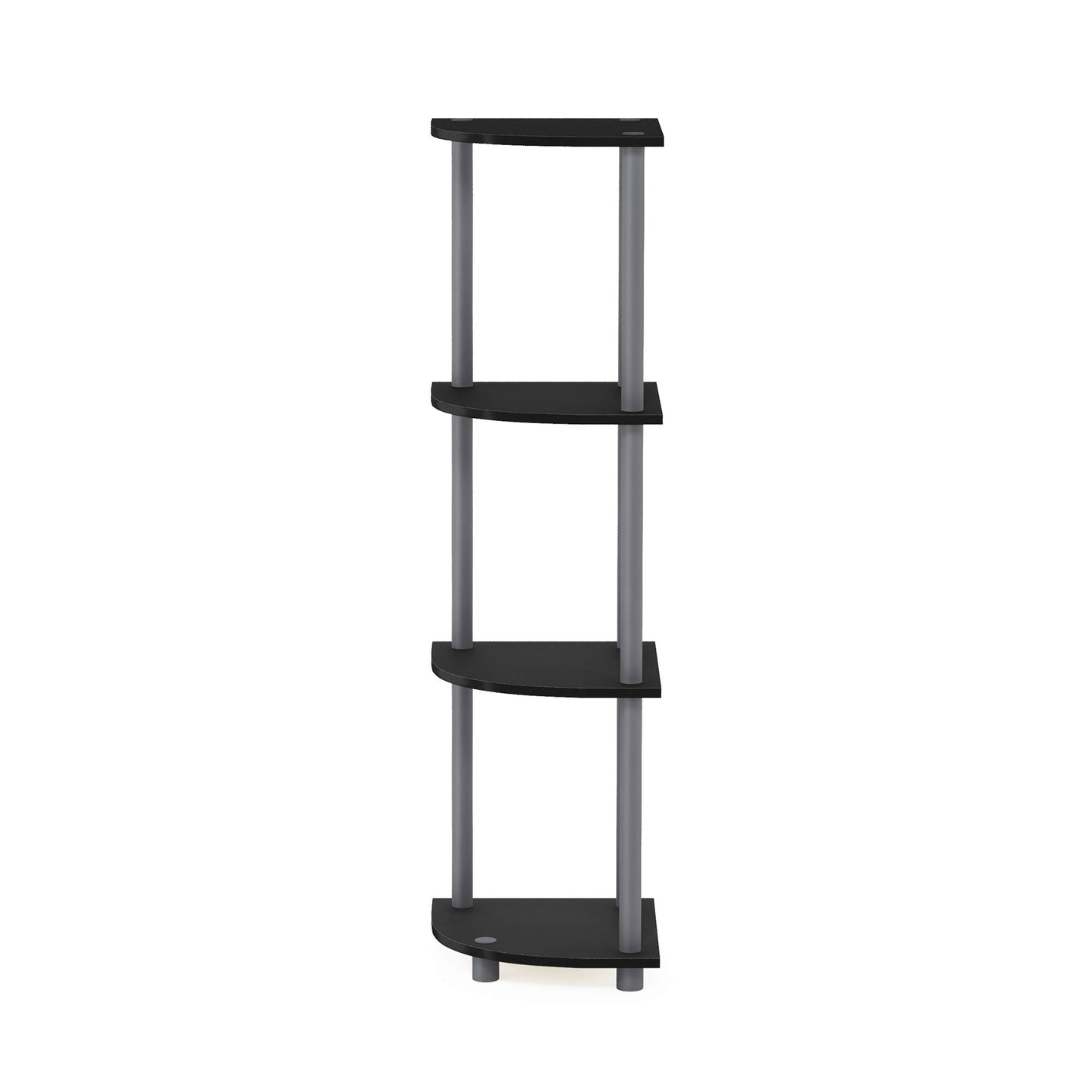 Furinno TURN-N-TUBE Corner Shelf, 4-Tier Corner Bookshelf, Display Storage Shelves with Open Shelves, for Organization and Storage, Living Room