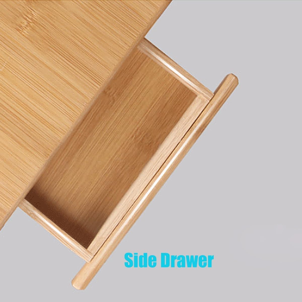 YANGHX Bamboo Laptop Bed Desk Tray Adjustable Stand Bed Portable Bamboo Laptop Table with Drawer