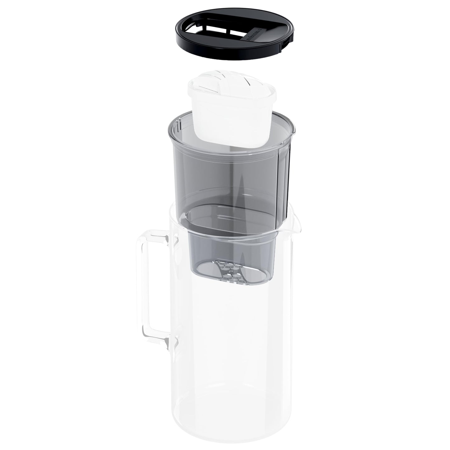 Wessper Glass Water Filter Jug + 1 Water Filter Cartridge | Replacement for Dafi Unimax Aquaphor A5 BRITA Maxtra+ Philips AWP212/10 Filter | 3 Litre |