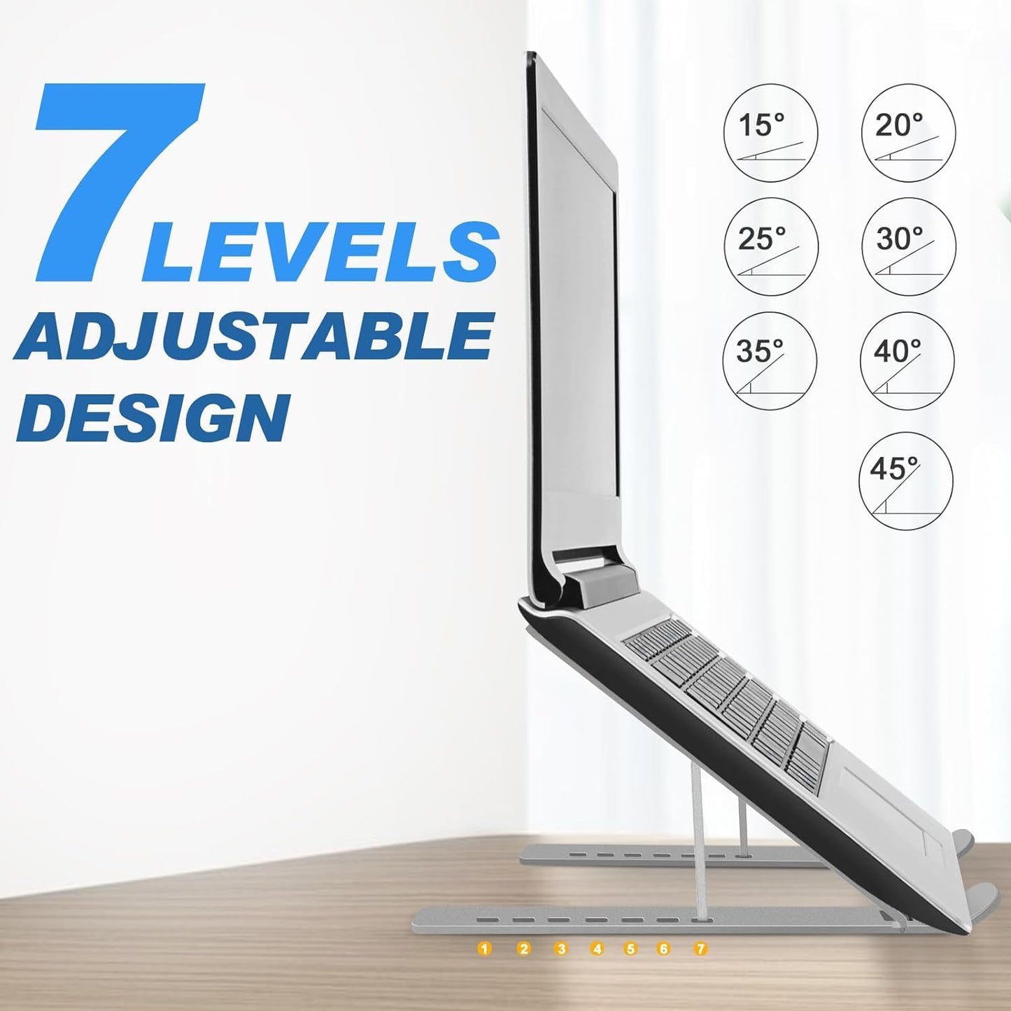 AUXHCYL Laptop Stand for Desk, Adjustable Laptop Riser, Aluminum Portable