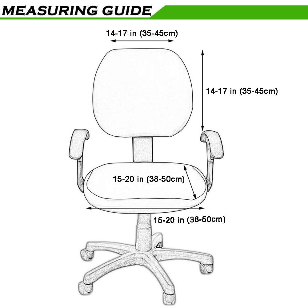 smiry Office Computer Chair Covers, Stretch Jacquard Universal Desk Rotating Chair Slipcovers Protector, Seat Cover + Backrest Cover, Ocean Blue
