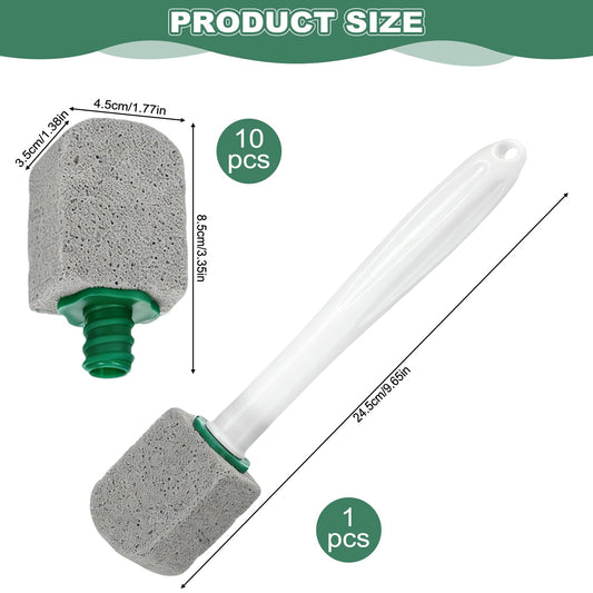 10 Pcs Pumice Stone for Toilet, Toilet Pumice Cleaning Stone with Short Handle, Nature Pumice Sticks for Clean Toilets, Pool, Bathroom grey