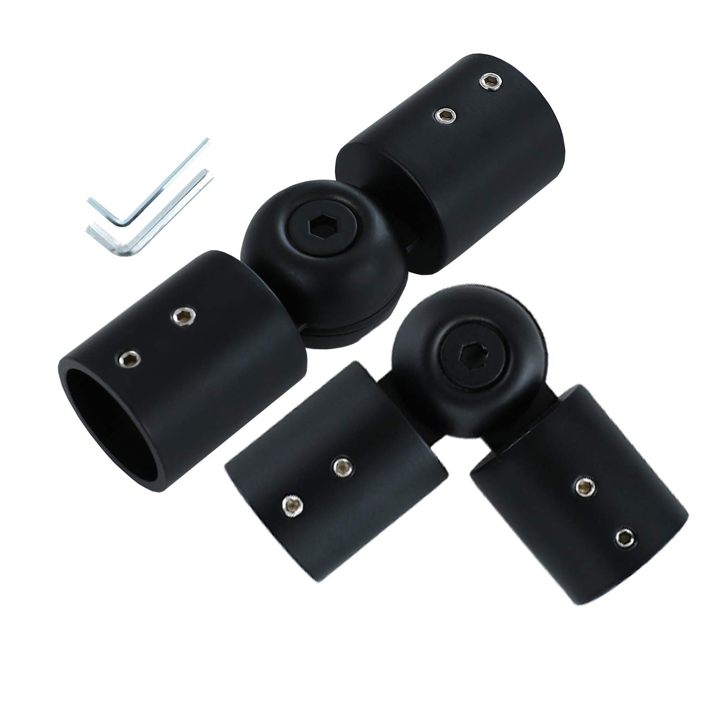 1 1/8" Window Corner Curtain Rod Connector 2.8cm Adjustable Curtains Pole Hinged Elbow Extender for Bay Window Curtain or Corner Drapery Blinds Rods