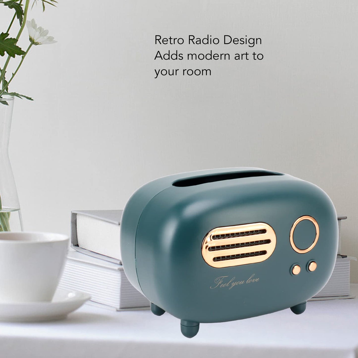 Retro Radio Shape Tissue Cover Box Vintage Radio Tissue Box for Bathroom Living Room Bedroom Nightstand Desk Table Retro Radio Model Tissue Box