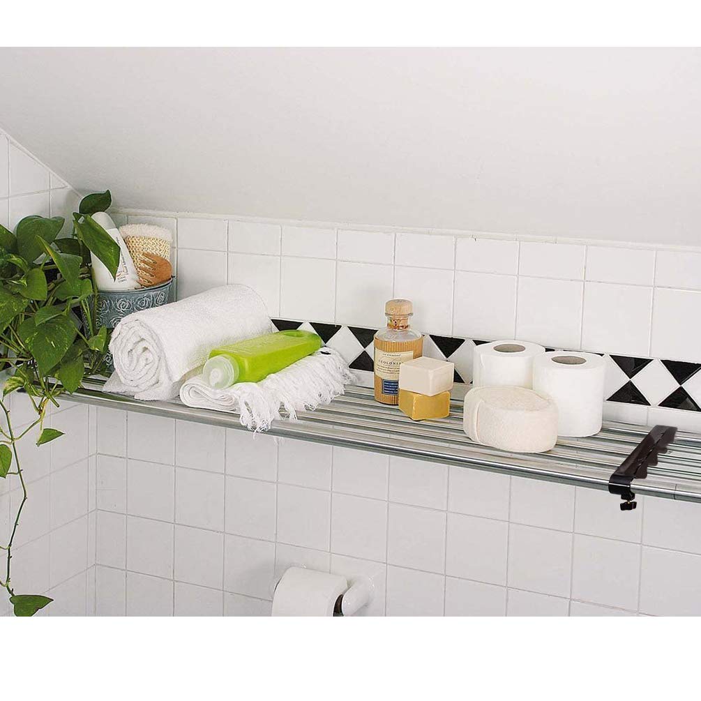 BAOYOUNI Expandable Closet Shelf Tension Rod Storage Rack