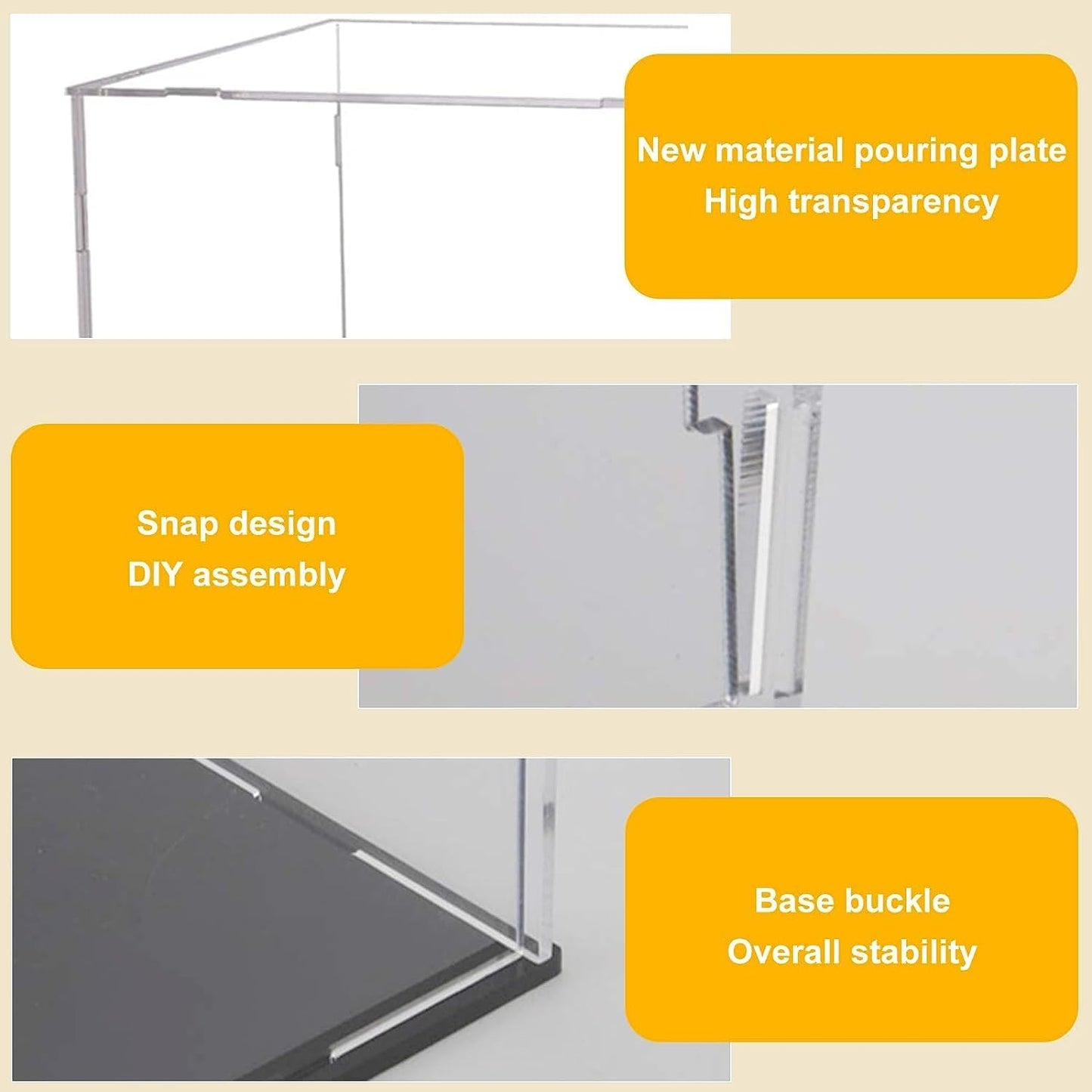 Recogwood Acrylic Display Case, 30 x 10 x 15cm Dustproof Clear Showcase