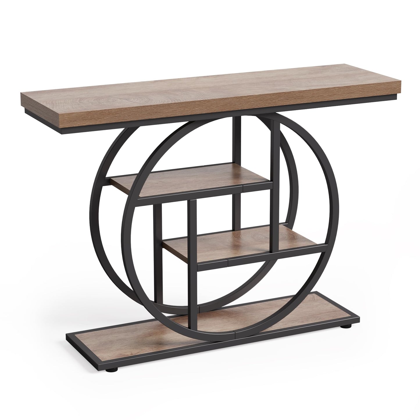 LITTLE TREE Console Table, 4-Tier Entryway Table Behind Couch Table, 41.3-Inch Farmhouse Sofa Table for Living Room, Foyer Hallway Table for Entrance