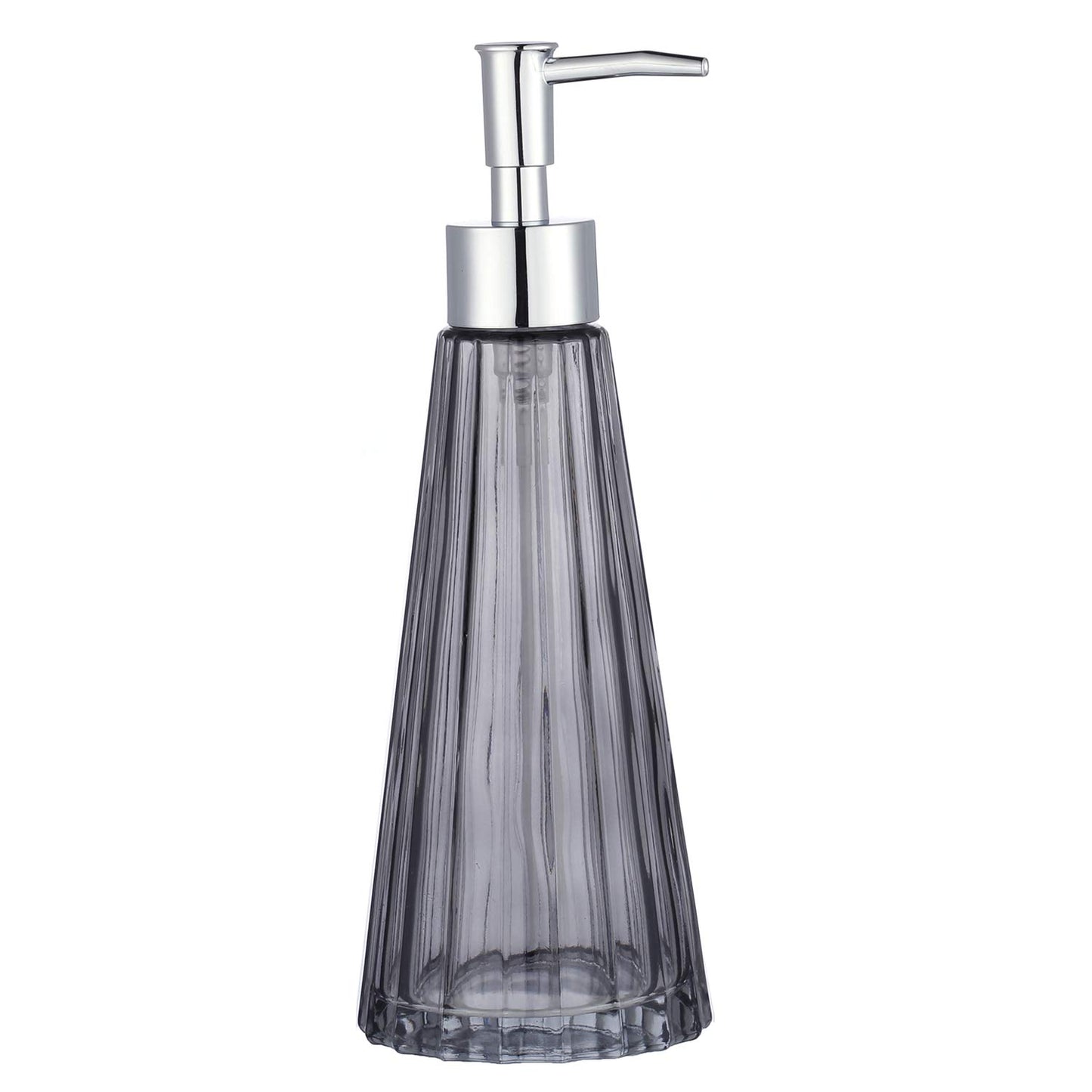 YunNasi Glass Soap Dispenser with Pump, Refillable Liquid Hand Soap Dish Soap Dispensers for Bathroom Counter, Kitchen Sink (Gray)