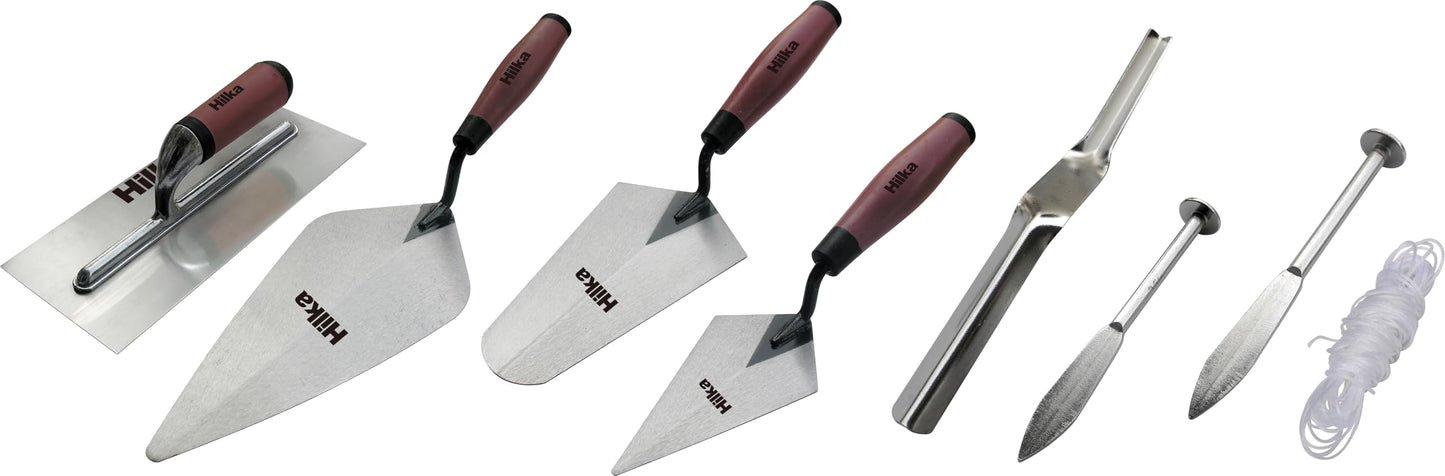 Hilka 66416006 6 PCE Soft Grip Trowel Set, Blue