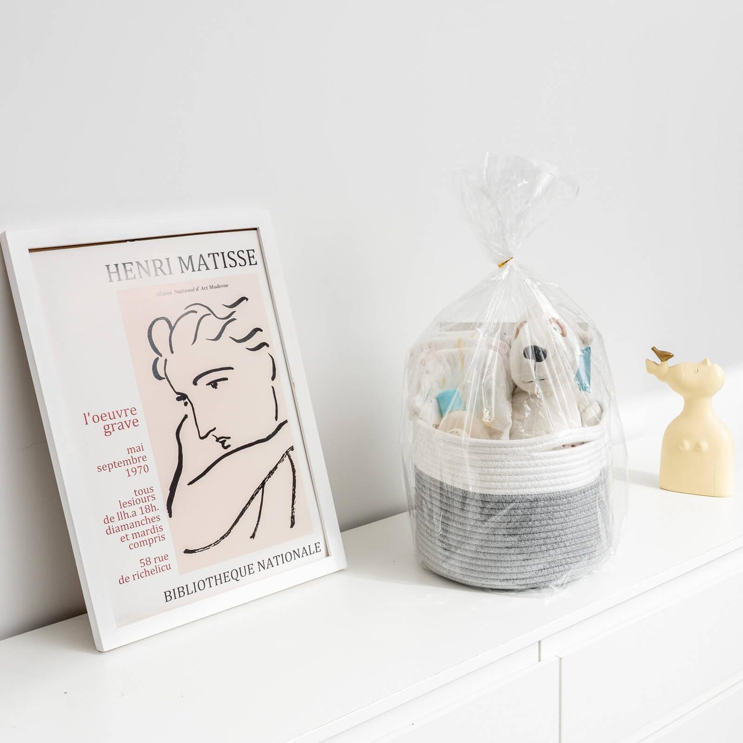 TIMEYARD Small Cotton Rope Storage Basket for Shelves Remote Toy Organiser