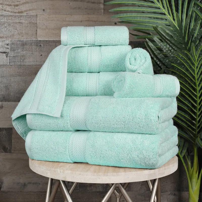 RAYMSTER 10 Piece Egyptian Cotton Towel Set - 2 Bath, 4 Face, & 4 Hand Towels Set for Daily Use - Soft, Highly Absorbent, Quick Dry, and Lightweight
