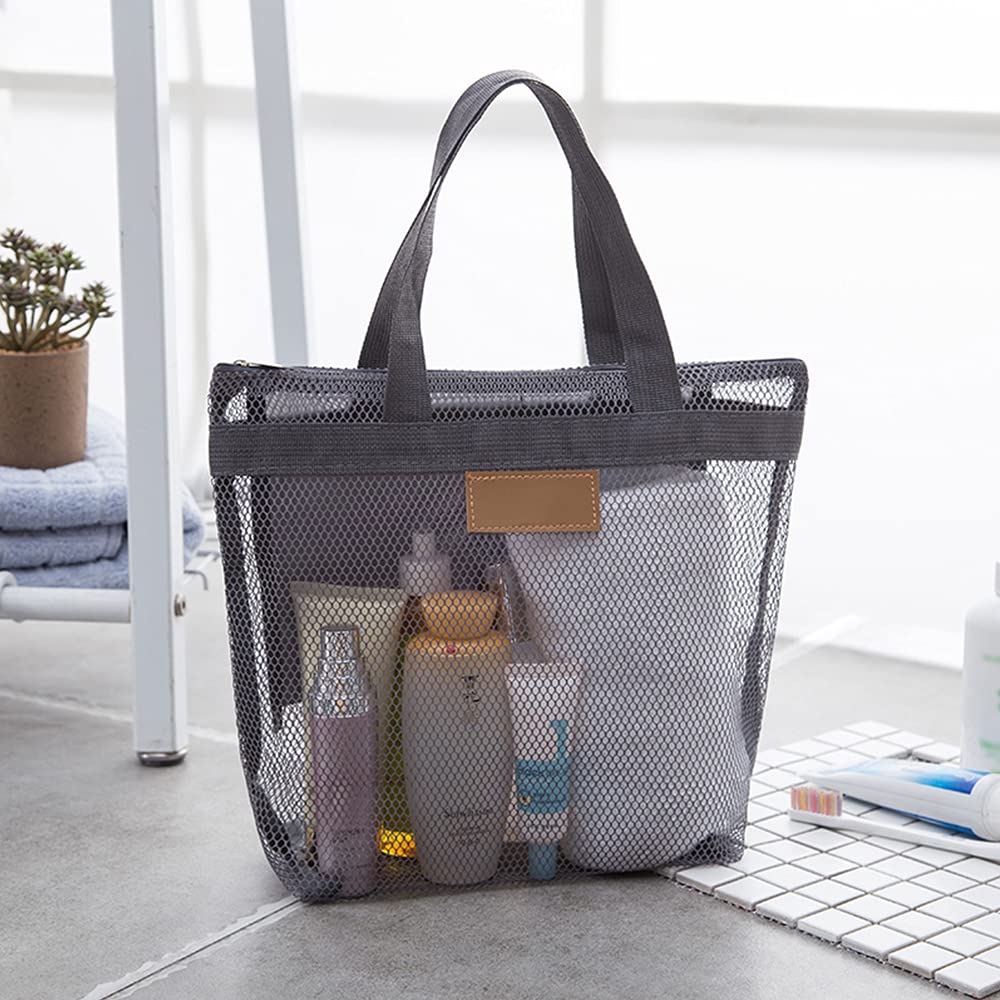 Pebipoo Mesh Shower Caddy Bag, Quick Dry Portable Tote Bag and Inner Pocket, Lightweight Bath Organizer for College Dorm Bathroom, Swimming, Gym