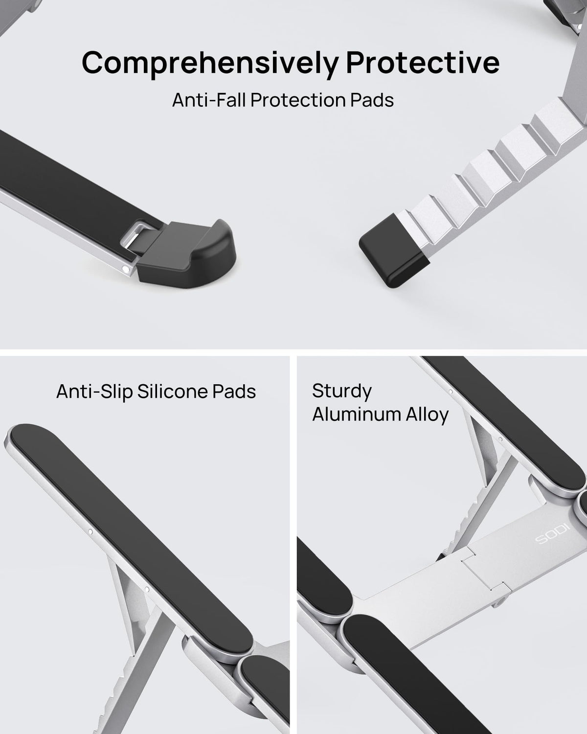 SODI Laptop Stand, Pocket-sized, Foldable and Portable Laptop Stand, 6 Adjustable Levels, Lightweight for Travel/Library/Cafe