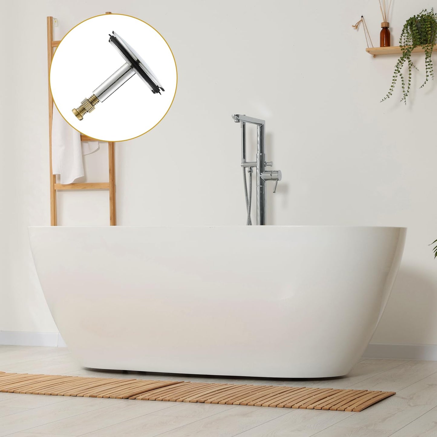 Adjustable Bath Plug Replacement 43mm Cover Brass Pop up Bath Plug
