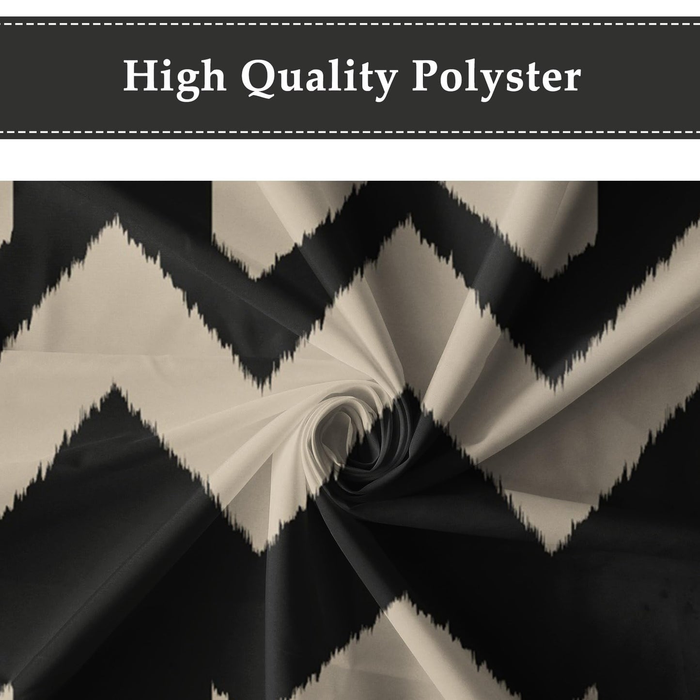 Ttincceer 180x180cm Wavy Striped Shower Curtain Abstract Boho Beige Funky Aesthetic Bathroom Decorative with Hooks Water Resistent Washable Bathtub