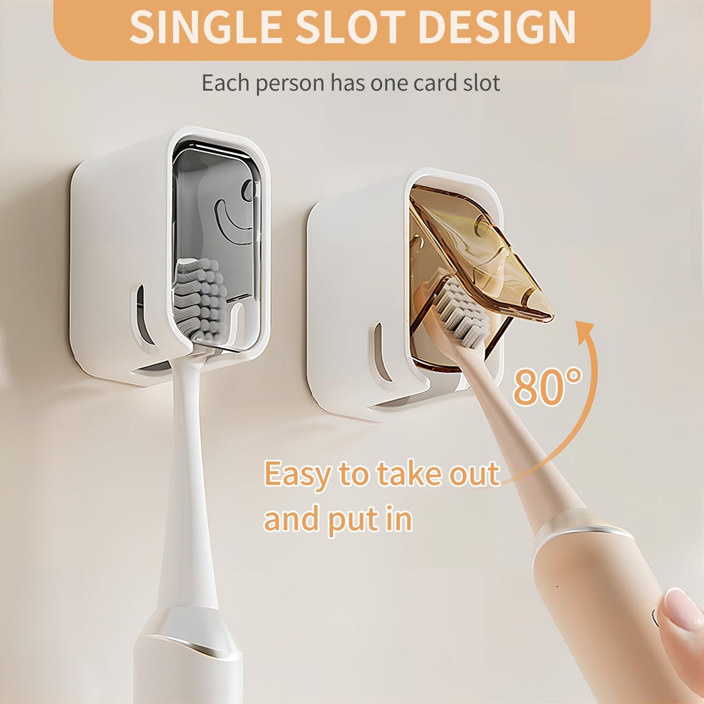 Wall Mounted Toothbrush Holders for Bathroom