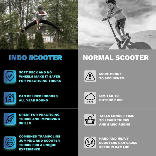 The Indo Trick Scooter - Kickstart Classic - Stunt Scooter for Teens, Kids & Adults - Indoor and Outdoor Pro Ride for Professionals & Beginners