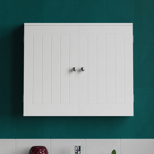 Bath Vida Priano Bathroom Cabinet Double Door Wall Mounted Storage Shelf, White