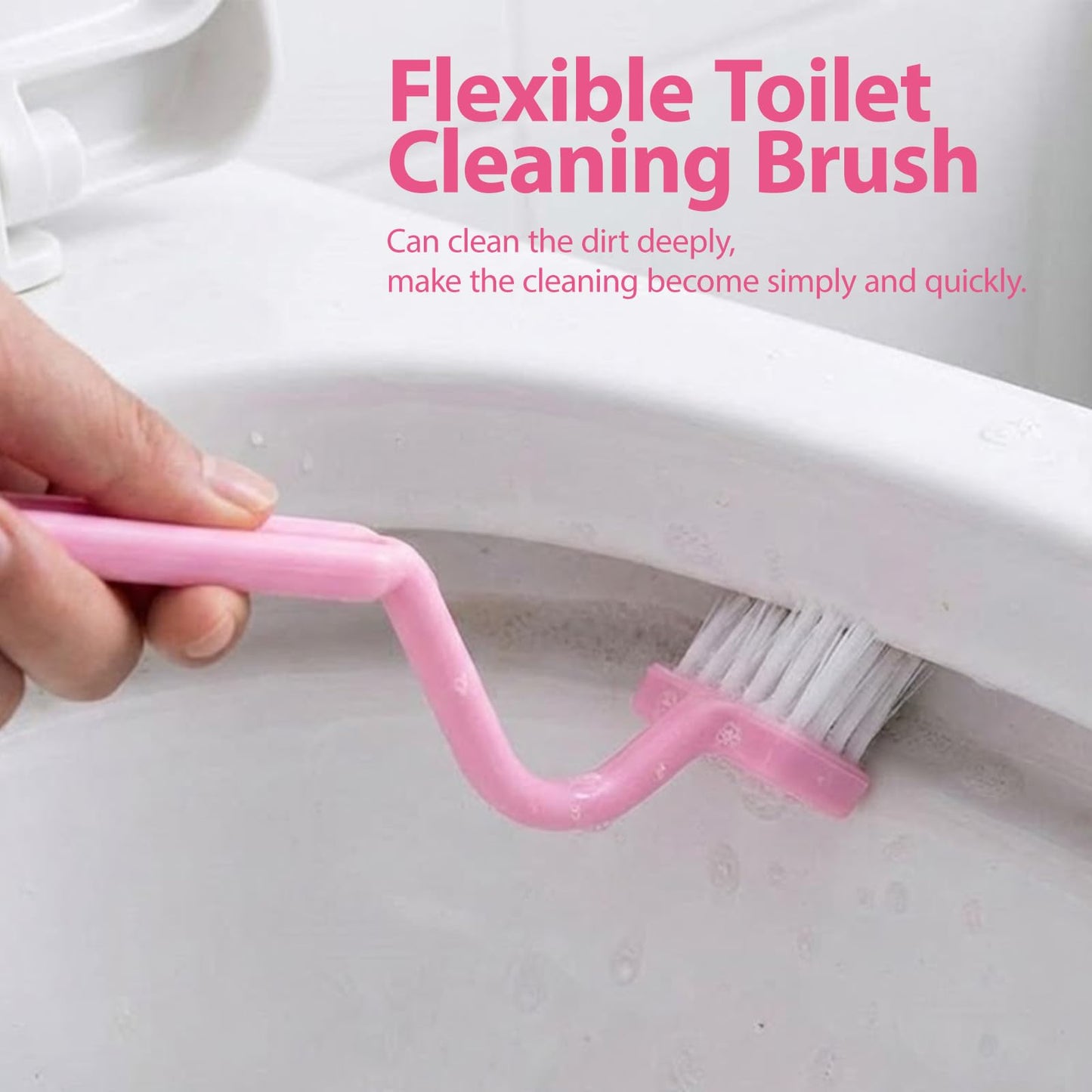 6Pcs V-Shaped Toilet Cleaner Brush Set Deep Cleaning Ergonomic Scrubber