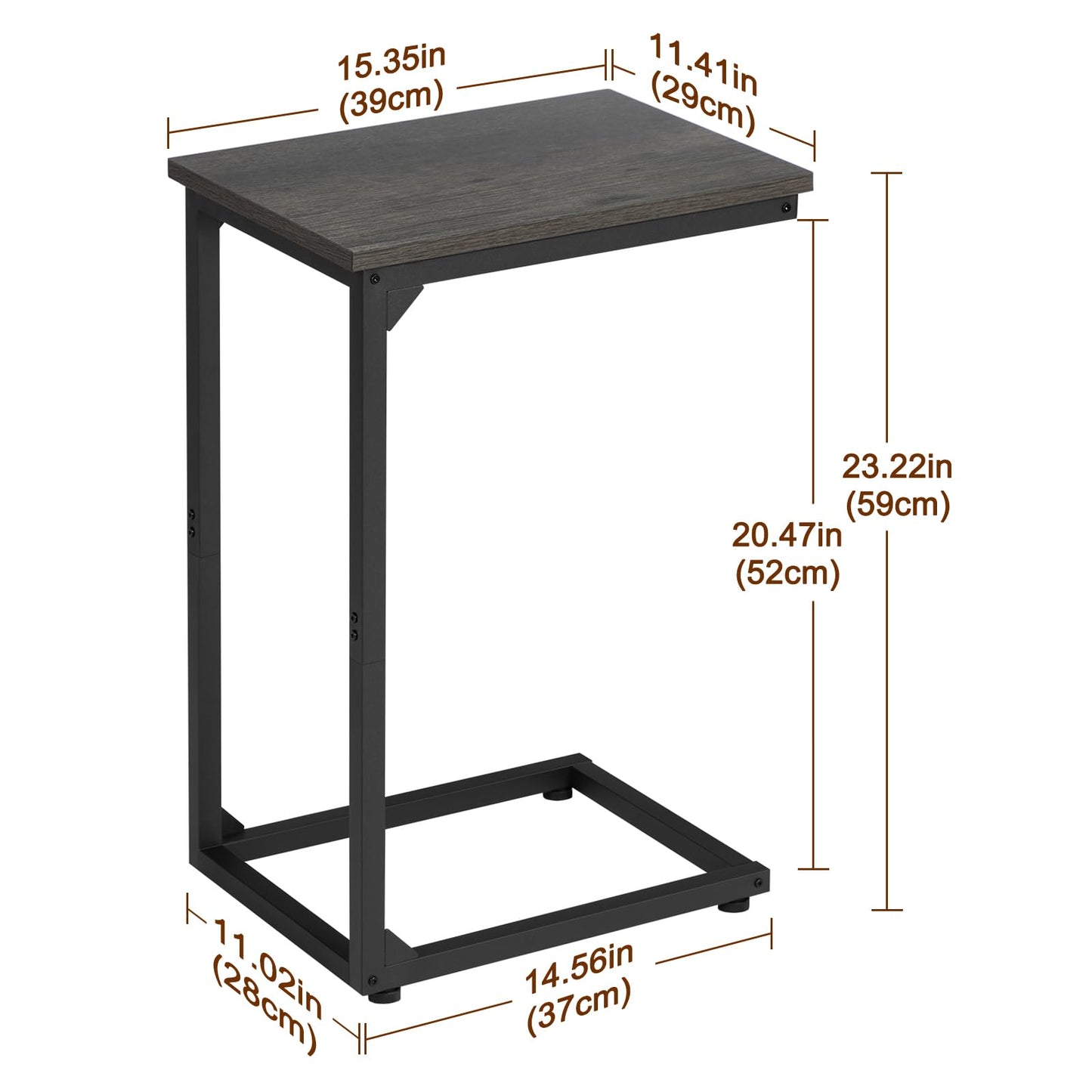 AMHANCIBLE C-Shaped Side Table, Side Table Living Room, Sofa Table