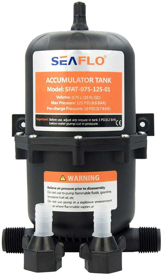 Pressure Accumulator Tank 0.75 Liter 125 psi Pressurized Water Pressure Pump Control Internal Bladder for Boat Yacht Marine RV Caravan Van Motorhome