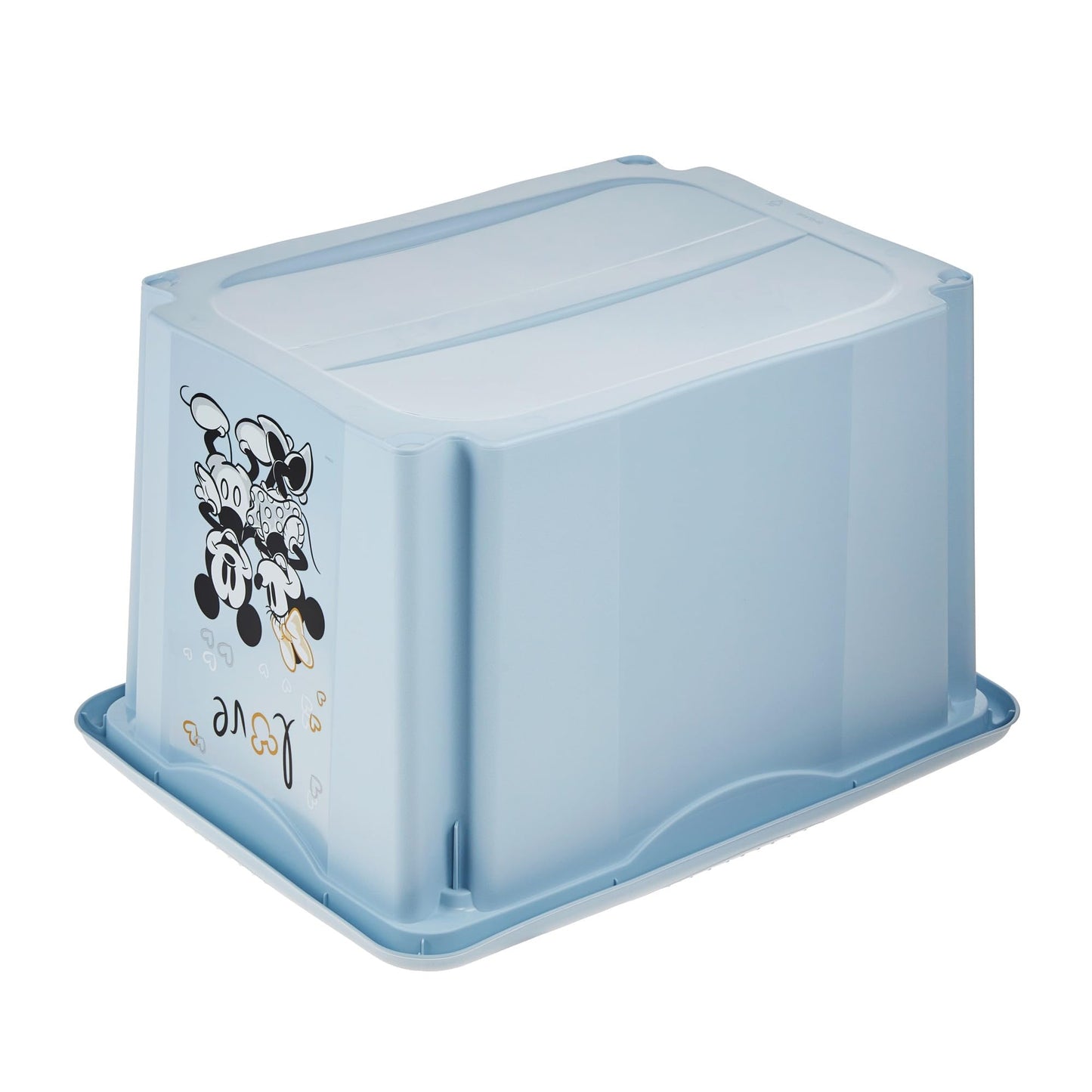 keeeper Karolina 2 x Mickey Storage Box with Lid, Rotating and Stackable, for Children, 30 L + 45 L, Cloudy Blue