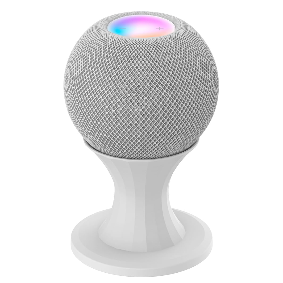 VOANZO Mini Speaker Desktop Stand, Round Wall Mount Bracket Compatible with HomePod Mini Smart Au-dio, Stylish White Design for Home Use