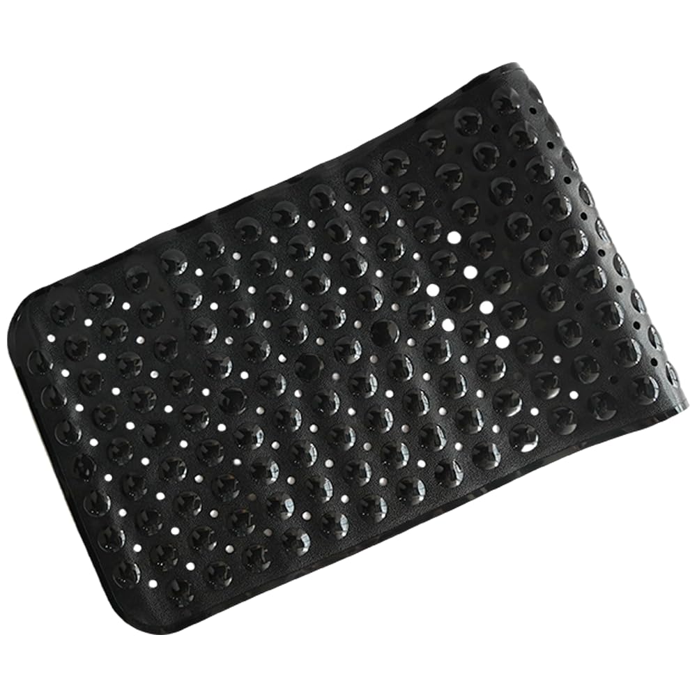 Armo® Transparent Anti Slip Shower Bath Mat Strong Mould & Mildew Bathroom Mat PVC Mat Washable Bath Mat 70CM x 38CM (Black)