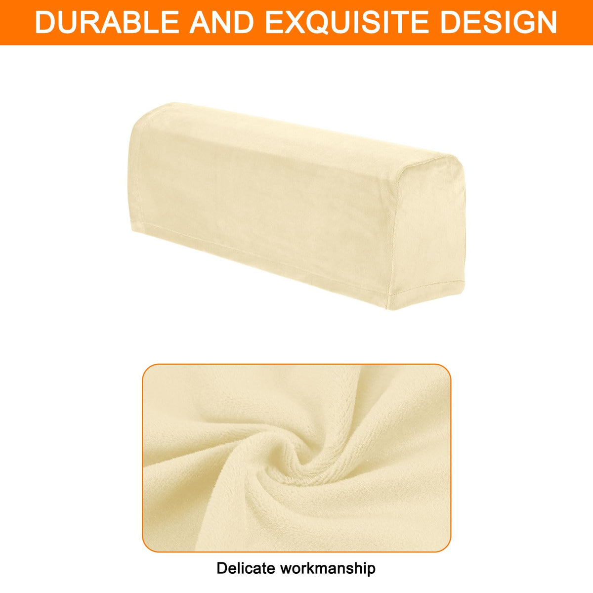 sourcing map Stretch Sofa Armrest Covers Light Yellow 2 Pcs