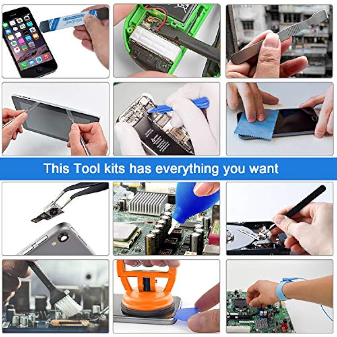oGoDeal 155 in 1 Precision Screwdriver Set Professional Electronic Repair Tool Kit for Computer, Eyeglasses, iPhone, Laptop, PC, Tablet,PS3,PS4,Xbox,MacBook,Camera,Watch,Toy,Jewelers,Drone (Blue)