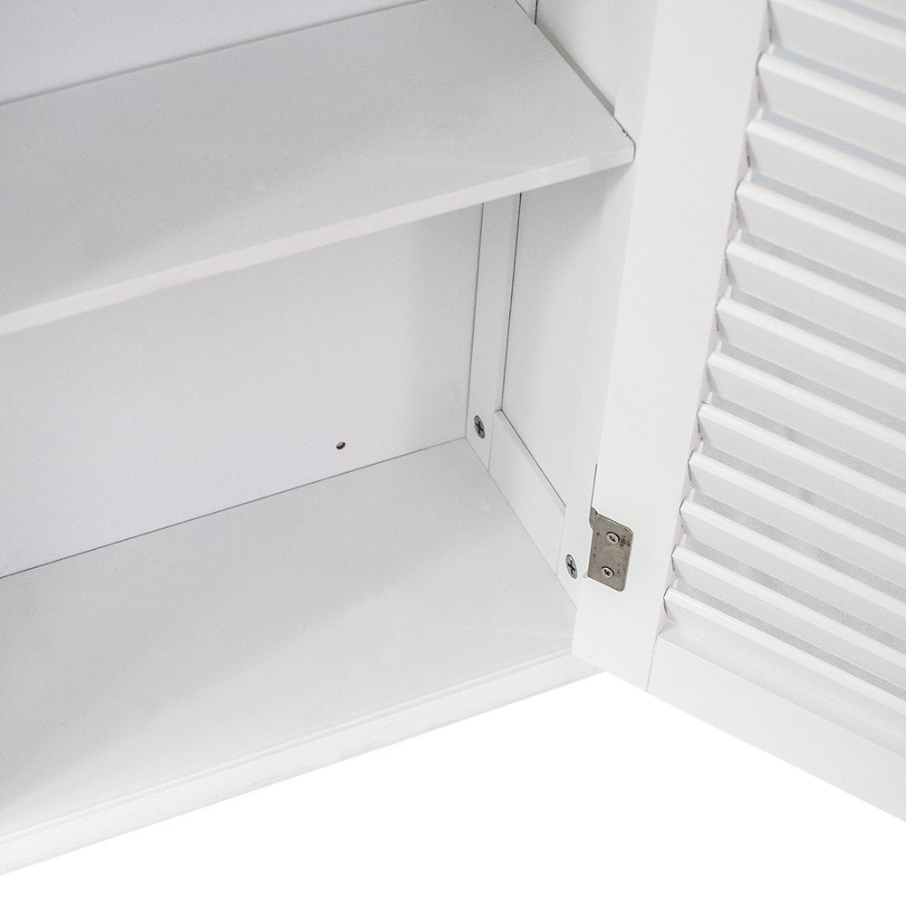 Bath Vida Liano Bathroom Cabinet Single Door Shutter Wall Mounted Storage, White