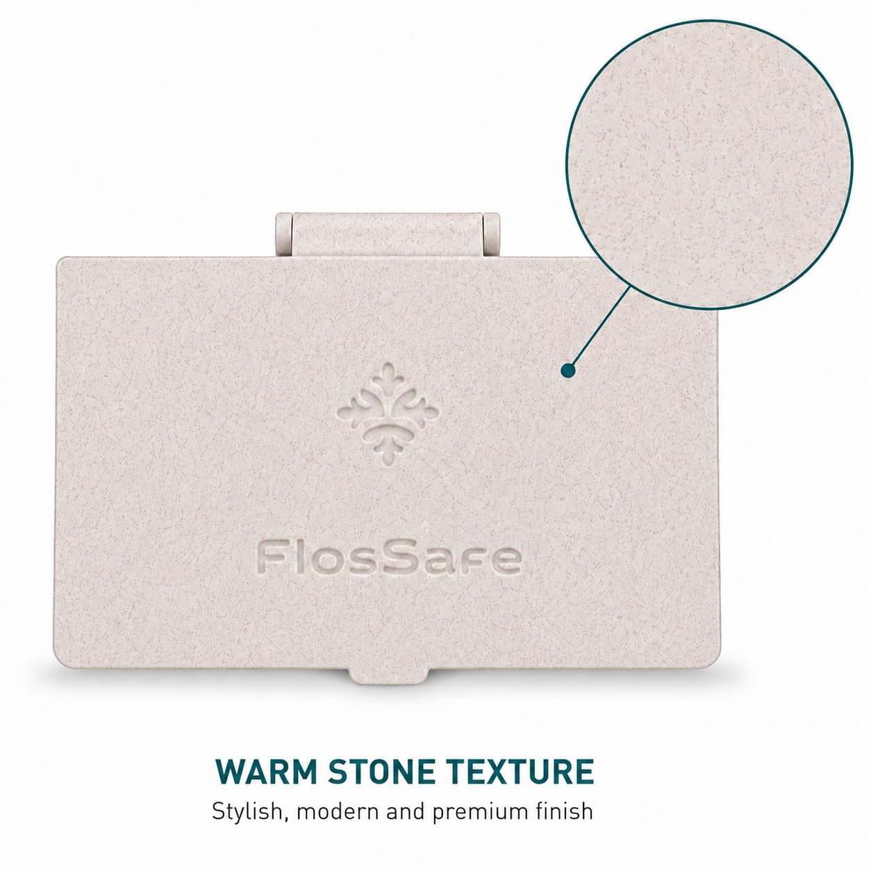 FlosSafe Interdental Brush Holder - TePe Compatible Dental Storage Box | Ventilated Hygienic Organiser | countertop Almond Stone