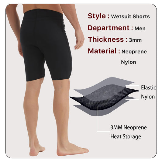 Lemorecn Wetsuits Pants Shorts 3mm Neoprene Canoeing Swimming Pants(UK1035-XL)