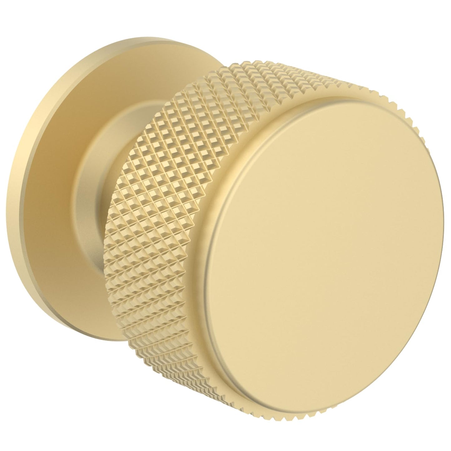 FURNIWARE Pack of 10 Knurled Cabinet Knobs, Brass Cabinet Knobs, Solid Cupboard Handles with 2 Sizes Screws, Gold Round Single Hole for Kitchen,