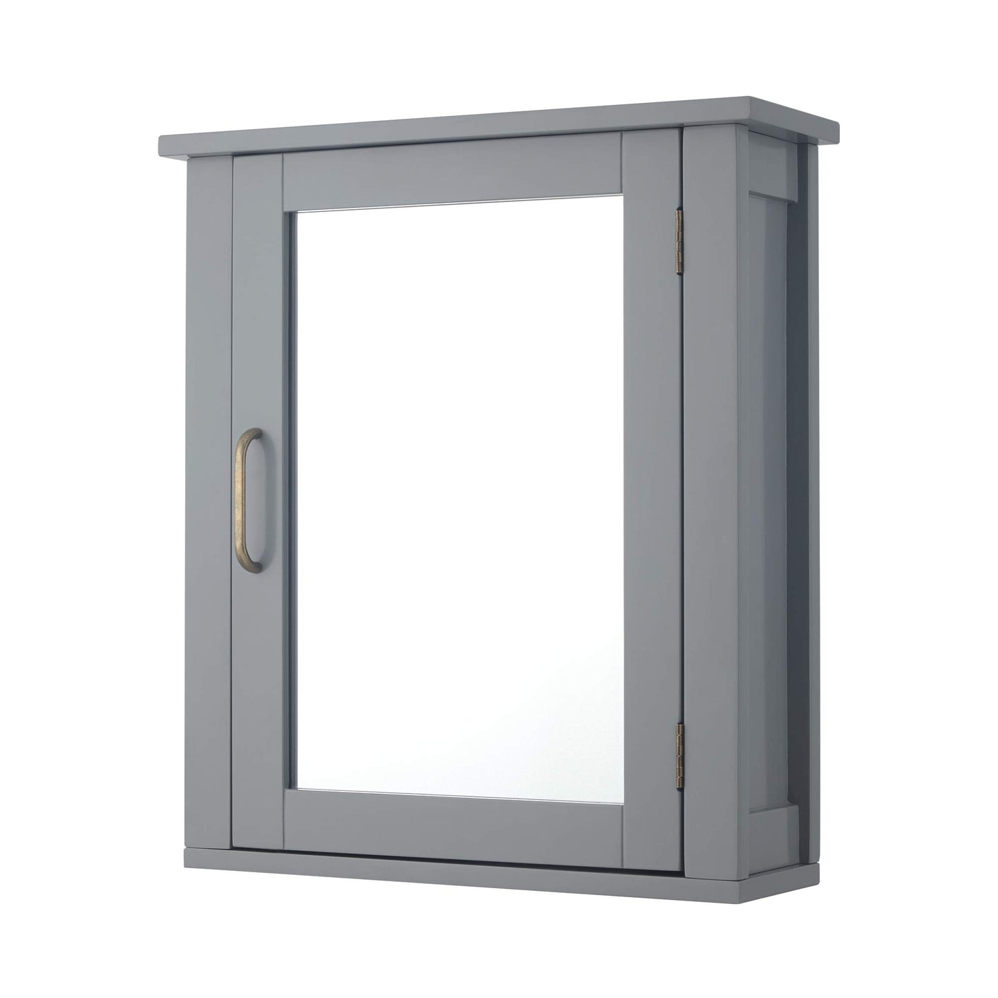 Teamson Home Mercer Removable Wooden Wall Cabinet with Mirrored Door, Grey