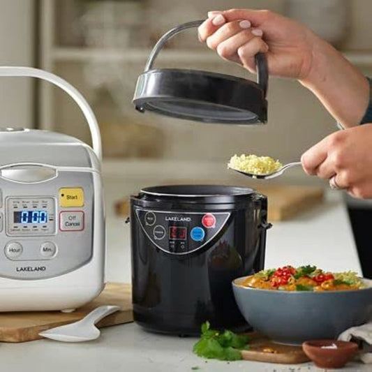 Lakeland 2 Portion Mini Electric Rice Cooker 500ml Non-Stick Pan White Or Brown Rice & Porridge