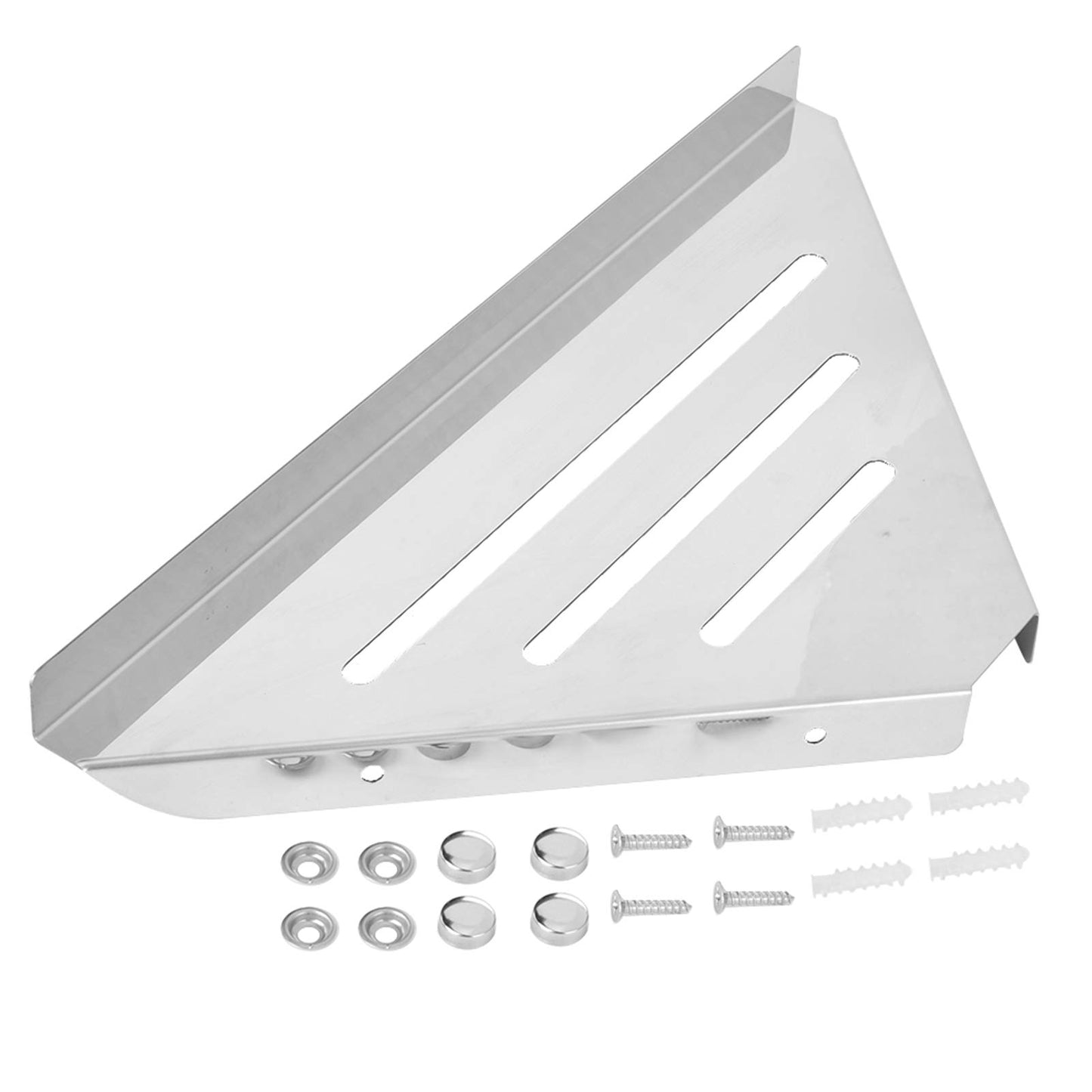 Cafopgrill Bathroom Corner Shel Stainless Steel Triangular Storage Shelf Shower corner shower shelf Rack Organizer for Home Bathroom(01)