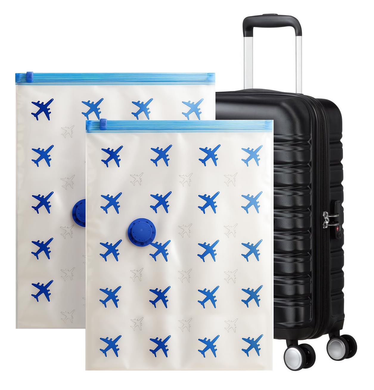 Lavatelli - Set of 6 Vacuum Bags 40 x 60 cm,No Pump Storage, for Travel and Home, Space-Saving Bags Compatible with Trolley Hand Luggage 55 x 40 x 20