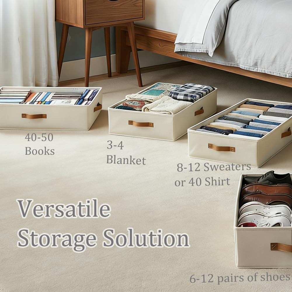 Under Bed Storage Boxes With Lids, PP Side Panel, No Base Panel, 80*40*15cm