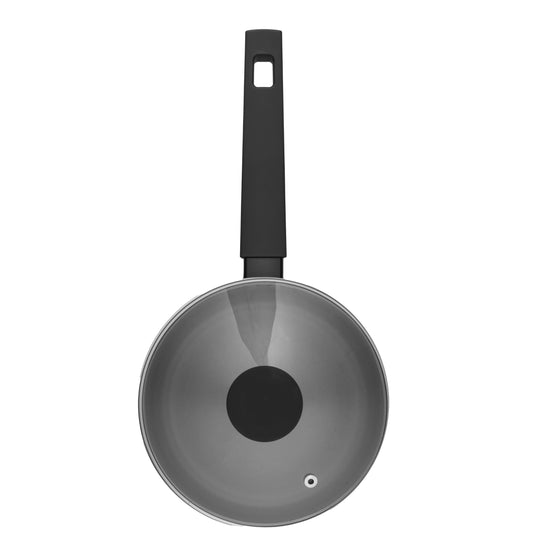 Russell Hobbs COMBO-8693 Saucepan Set Non-Stick Pans, Induction, With Glass Lids, High Performance, Easy-Clean, Use Little/No Oil, Soft-Touch