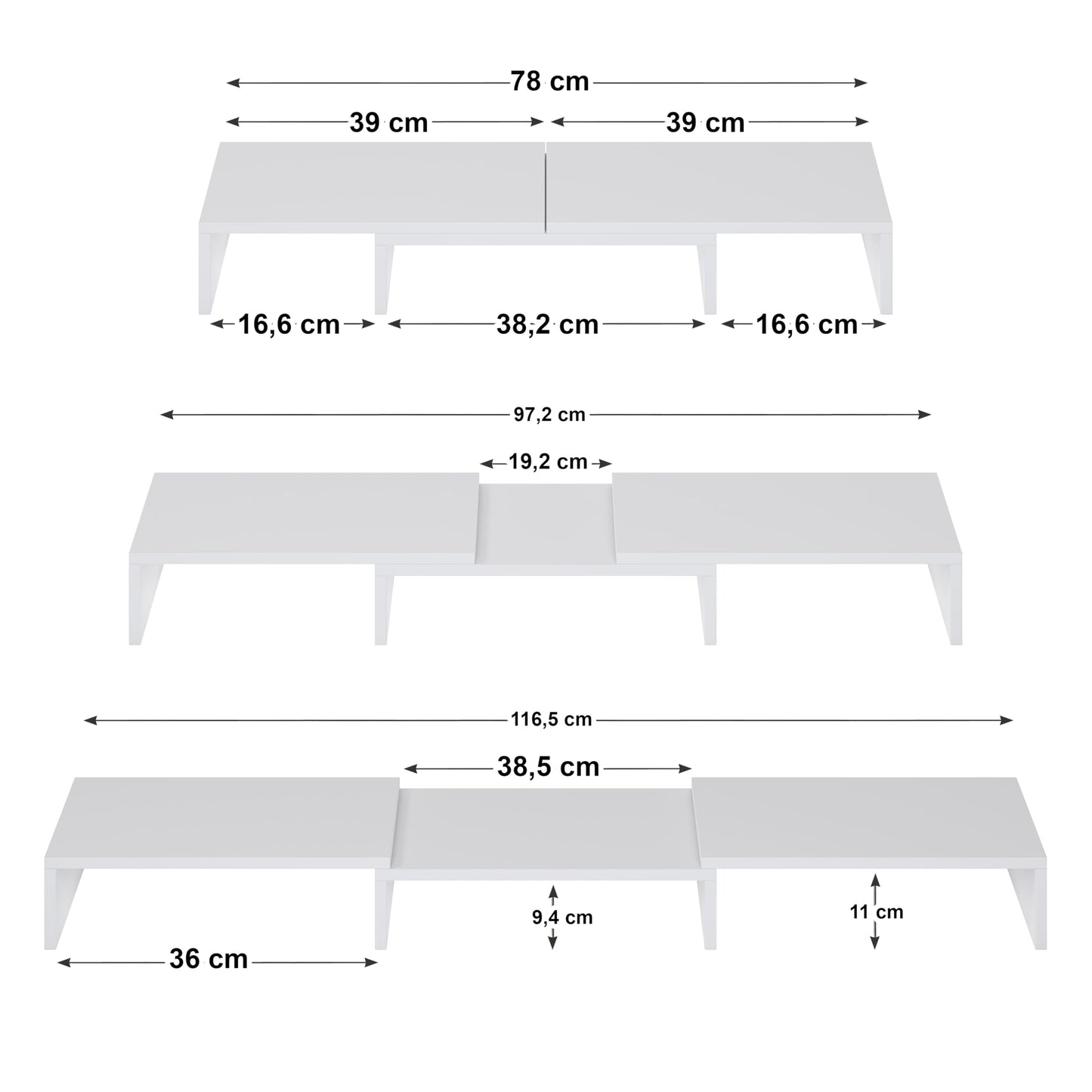 ComfortCove Dual Monitor Stand Riser, Monitor Stand, White